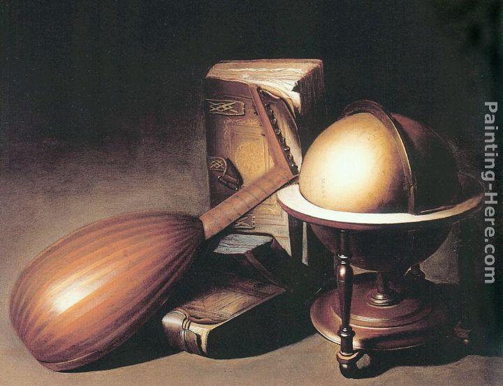 Gerrit Dou Still Life with Globe, Lute, and Books